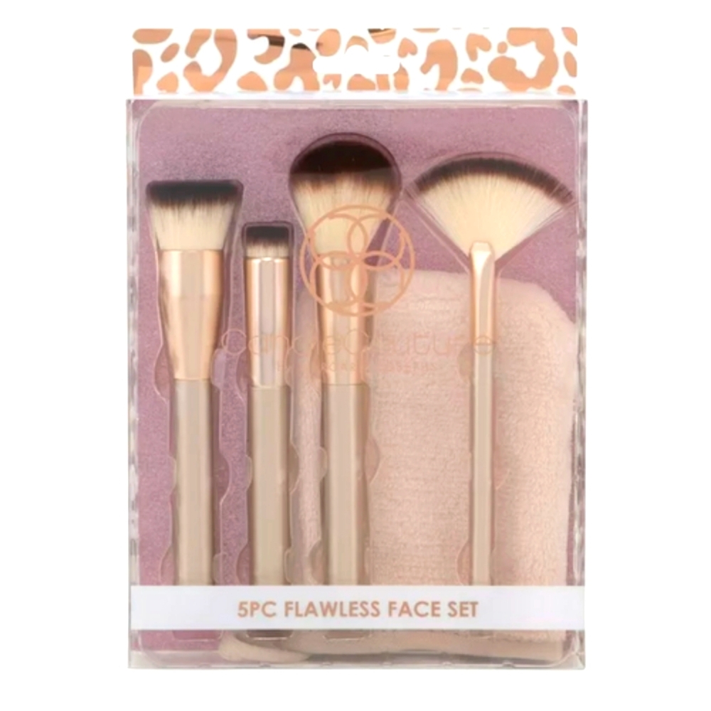 Candie Couture 5 pc Flawless Face Set 4 Brushes & Makeup Removing Mitt Set NIB